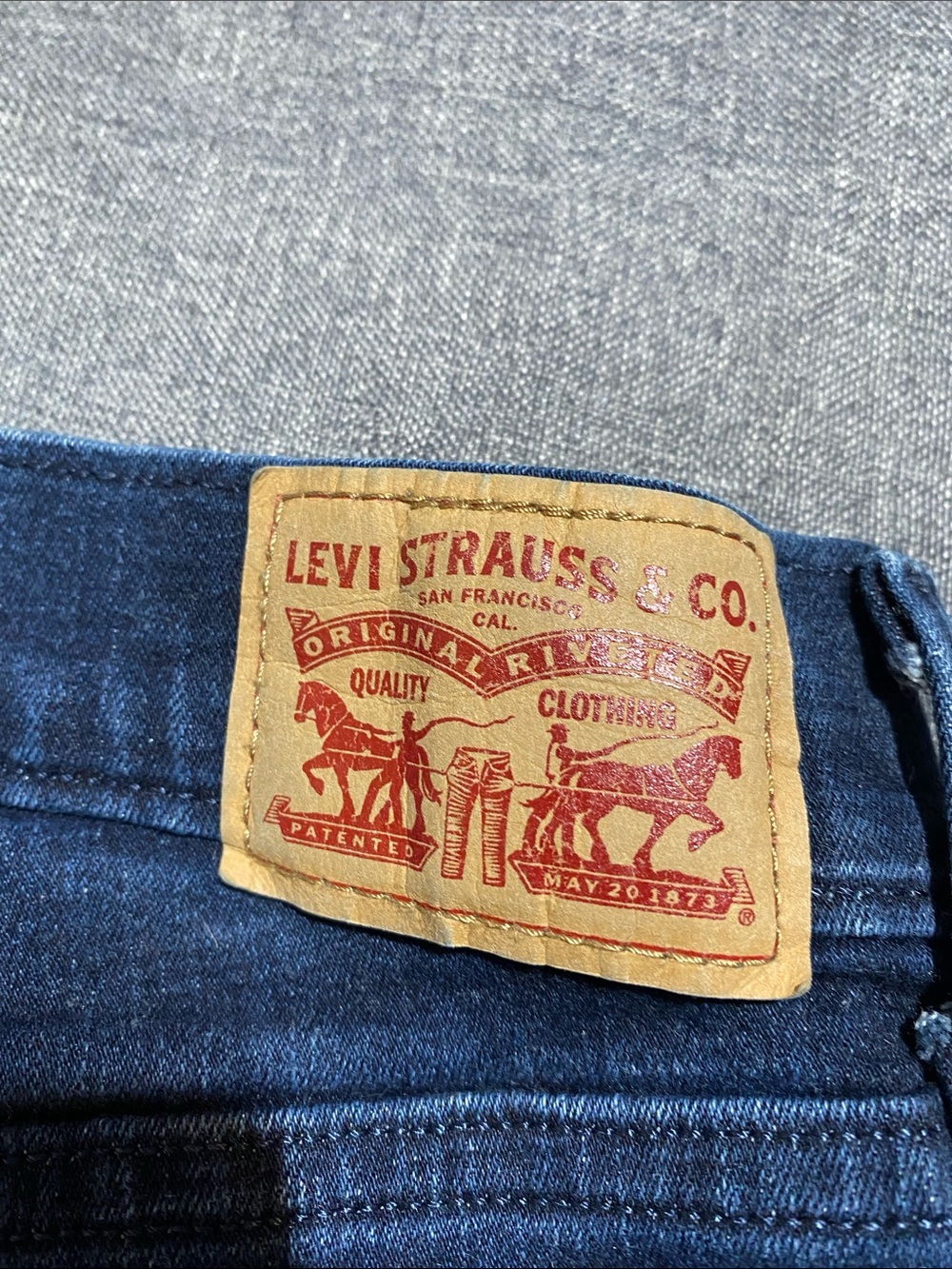 Levi's Blue Slim Jeans with Tan Patch